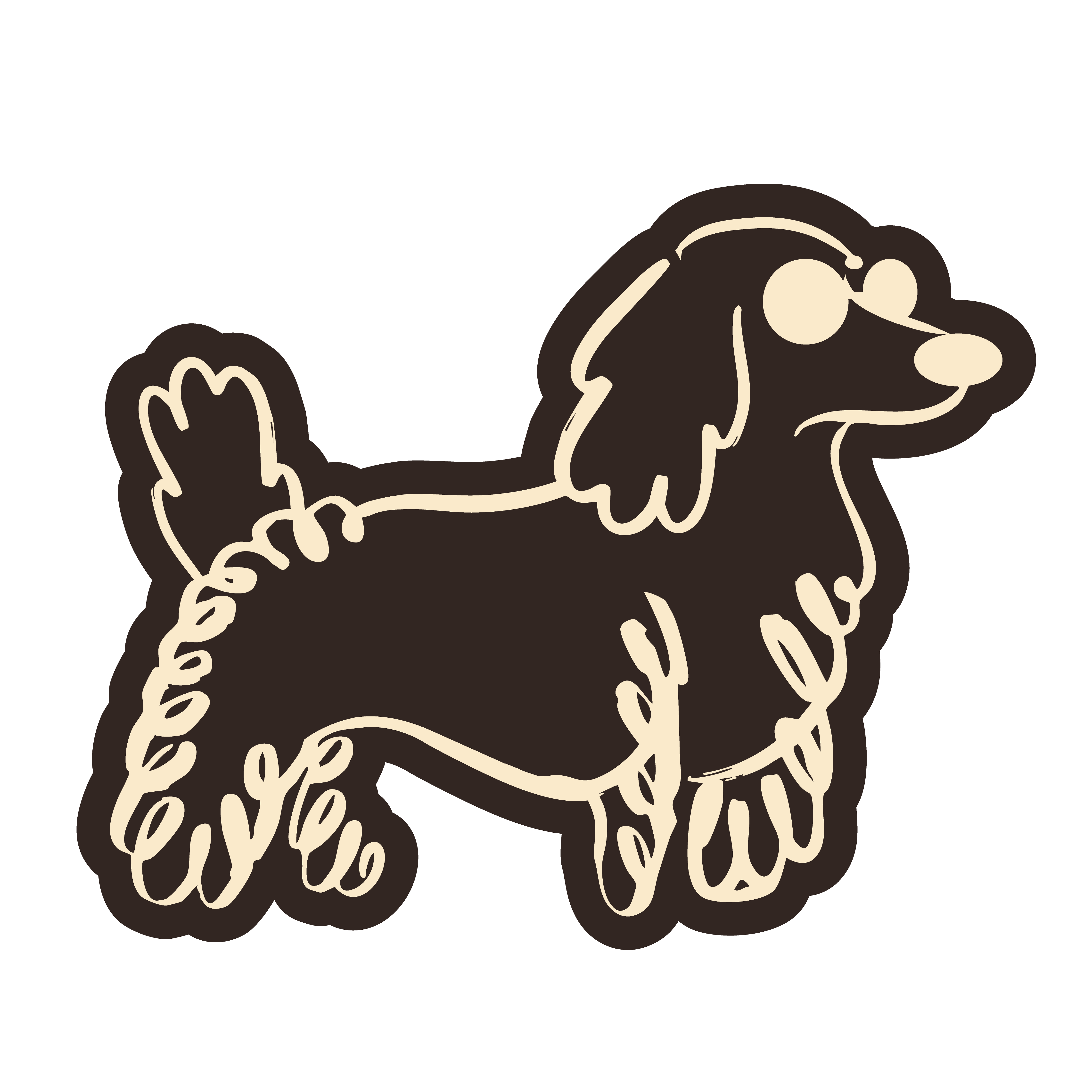 Line illustration of a dachshund