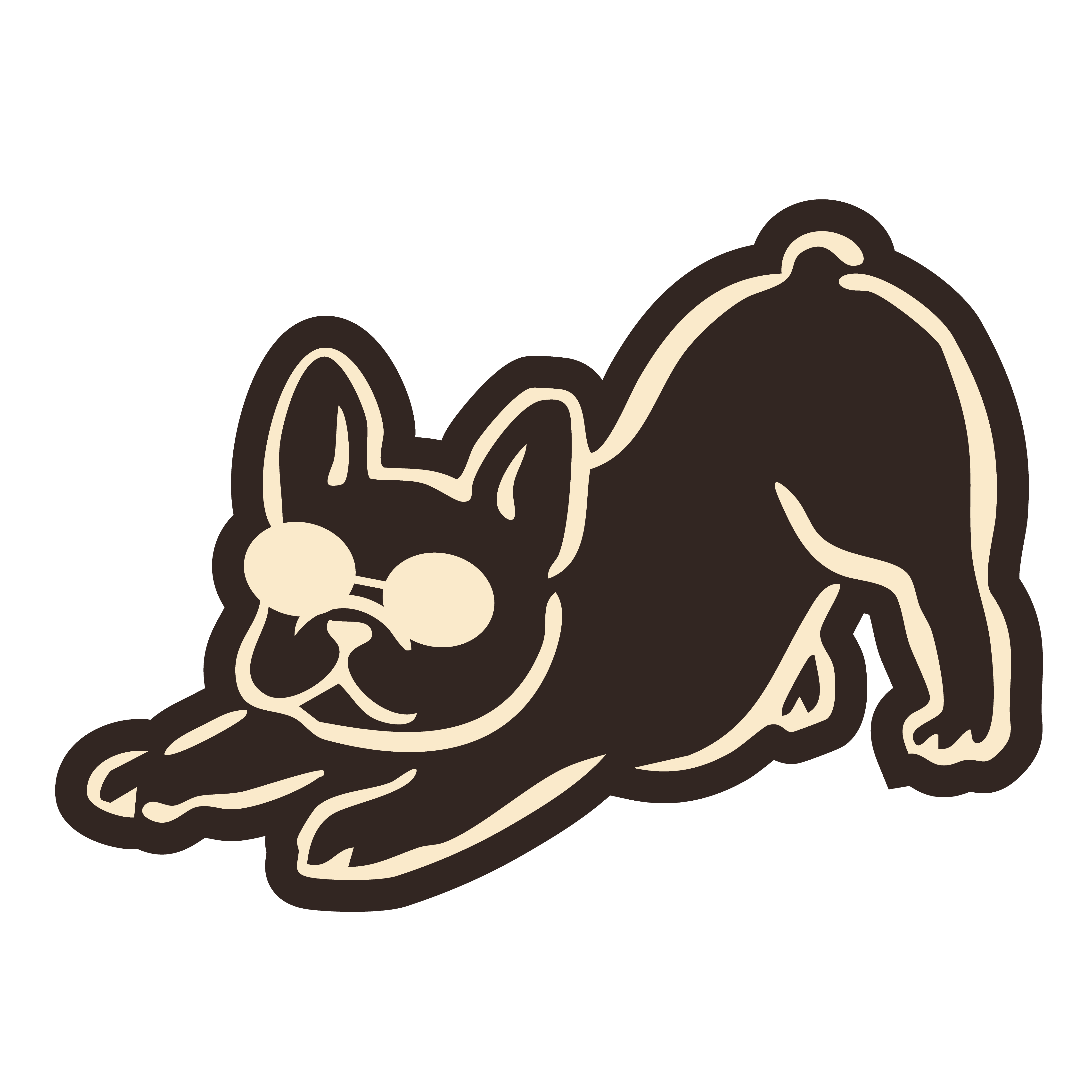 Line illustration of a bully breed